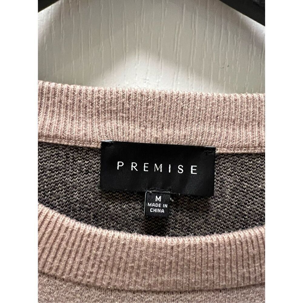 Premise Crewneck Polka Dot Sweater Tan & Black Crewneck Long Sleeve Size M - Picture 3 of 3